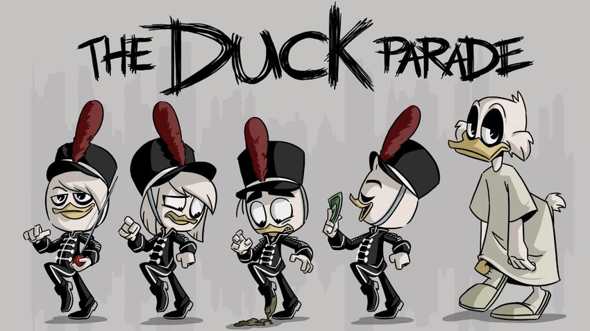 della duck, donald duck, fethry duck, gladstone gander, and scrooge mcduck (my chemical romance and etc) created by khionyohannmendoza