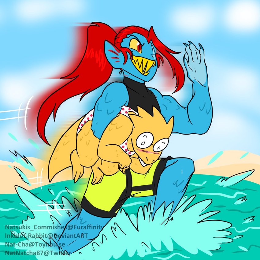 alphys and undyne (undertale (series)) created by nat-cha