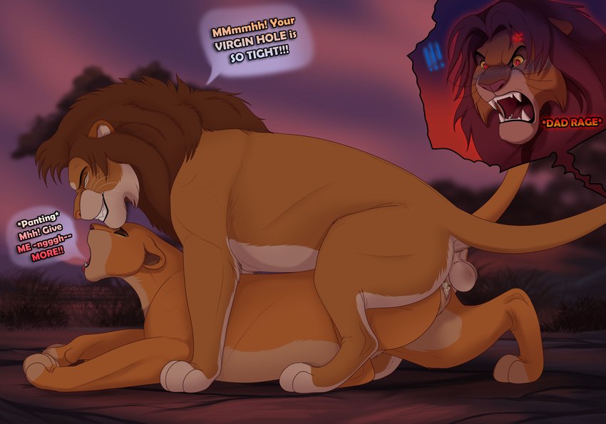 fan character, kiara, simba, and terr'kar (the lion king and etc) created by lynxbrush