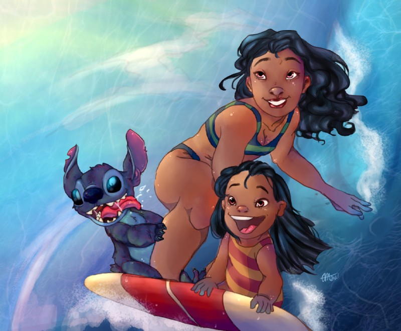 lilo pelekai, nani pelekai, and stitch (lilo and stitch and etc) created by robotoucan