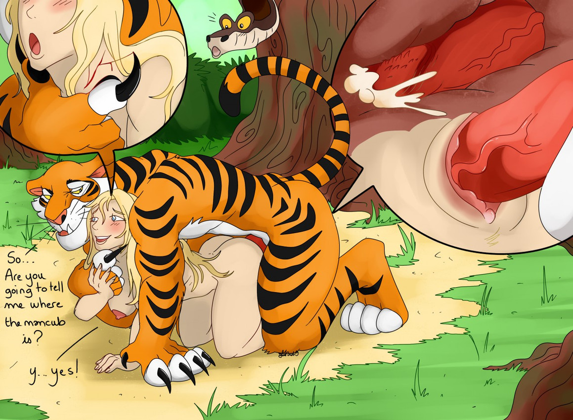fan character, kaa, and shere khan (the jungle book) created by nelsonnoir