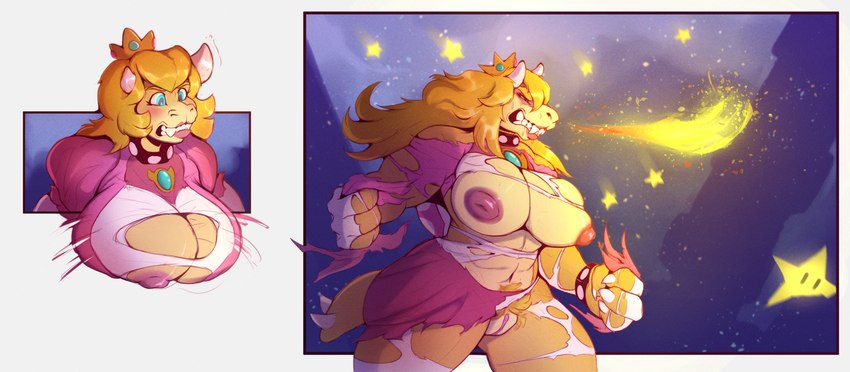 princess koopa and princess peach (mario bros and etc) created by sharkrags