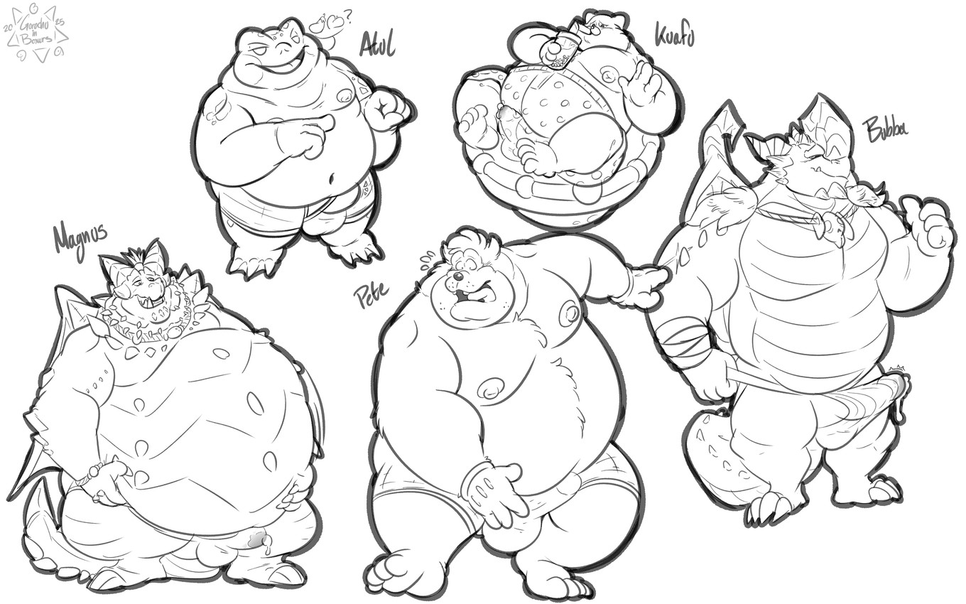 atul, bubba, kuafu, magnus, and peter pete sr. (thunder lotus games and etc) created by gorochuinboxers