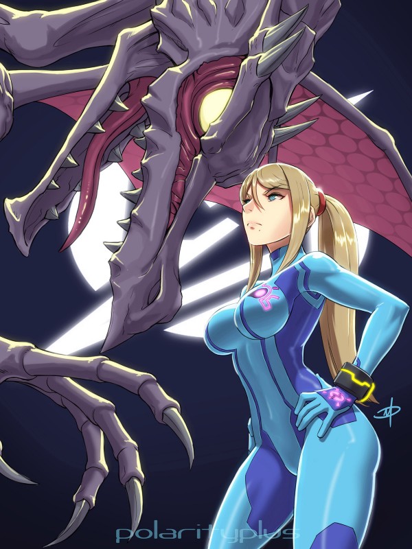 ridley and samus aran (mythology and etc) created by polarityplus