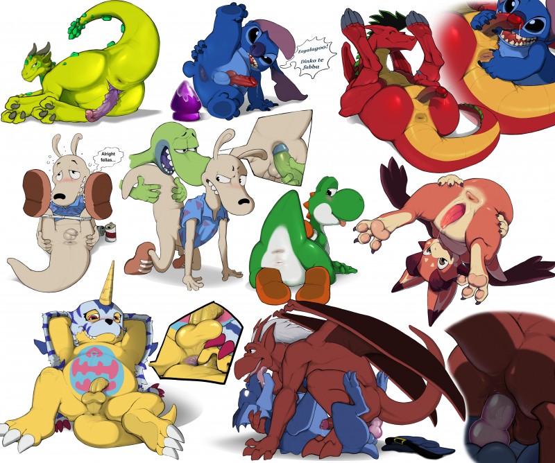 stitch, brooklyn, thorne, bronx, rocko rama, and etc (american dragon: jake long and etc) created by narse