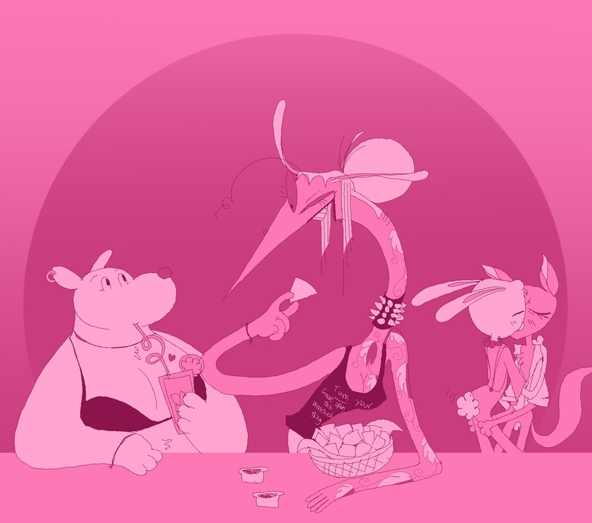 bunny, evelyn, ivy, kitty, and snake (courage the cowardly dog and etc) created by plentyofsoup