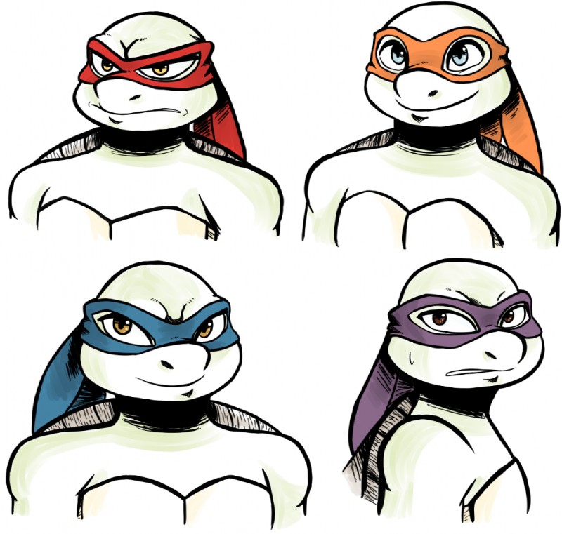 donatello, leonardo, michelangelo, and raphael (teenage mutant ninja turtles) created by inkyfrog