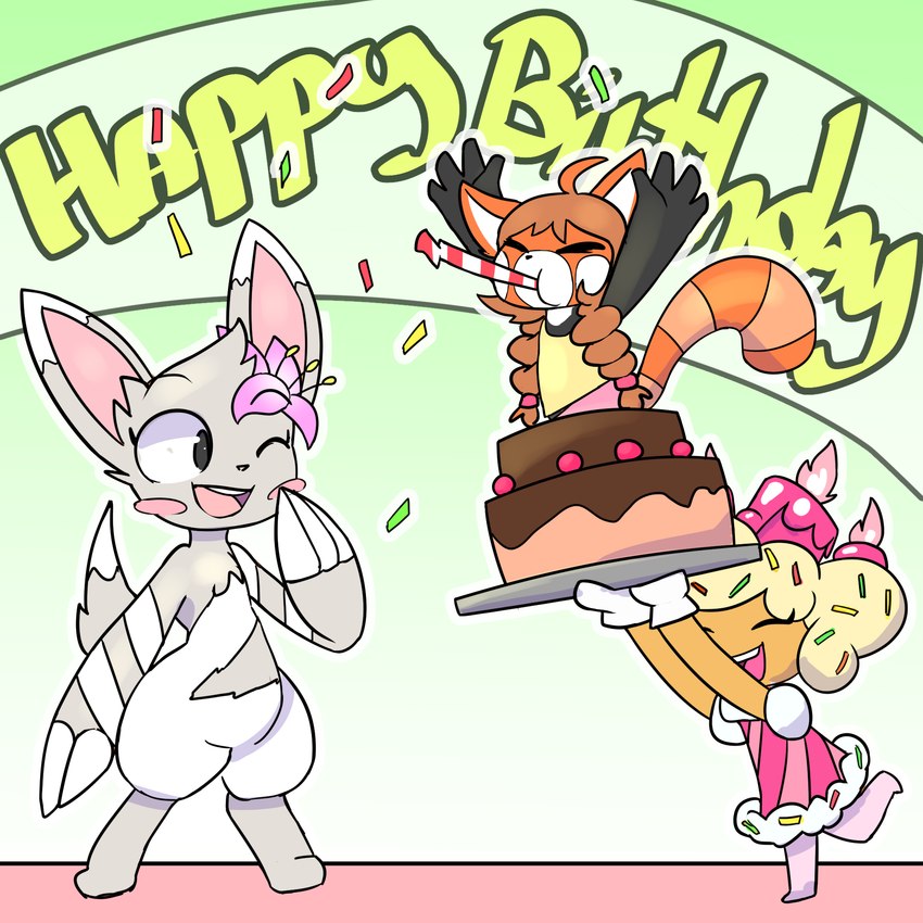 birthday cake cookie, drilccino, and polly edaline (cookie run and etc) created by neko3240