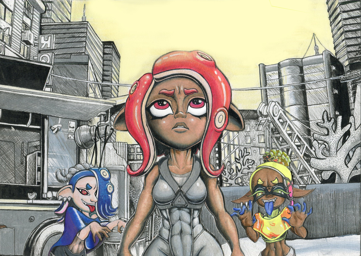 agent 8, frye, and shiver (nintendo and etc) created by tezca nahuac