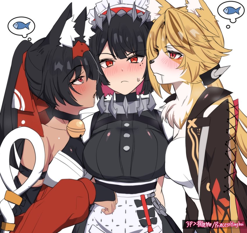 ellen joe, nekomiya mana, and pulchra fellini (zenless zone zero and etc) created by princess hinghoi