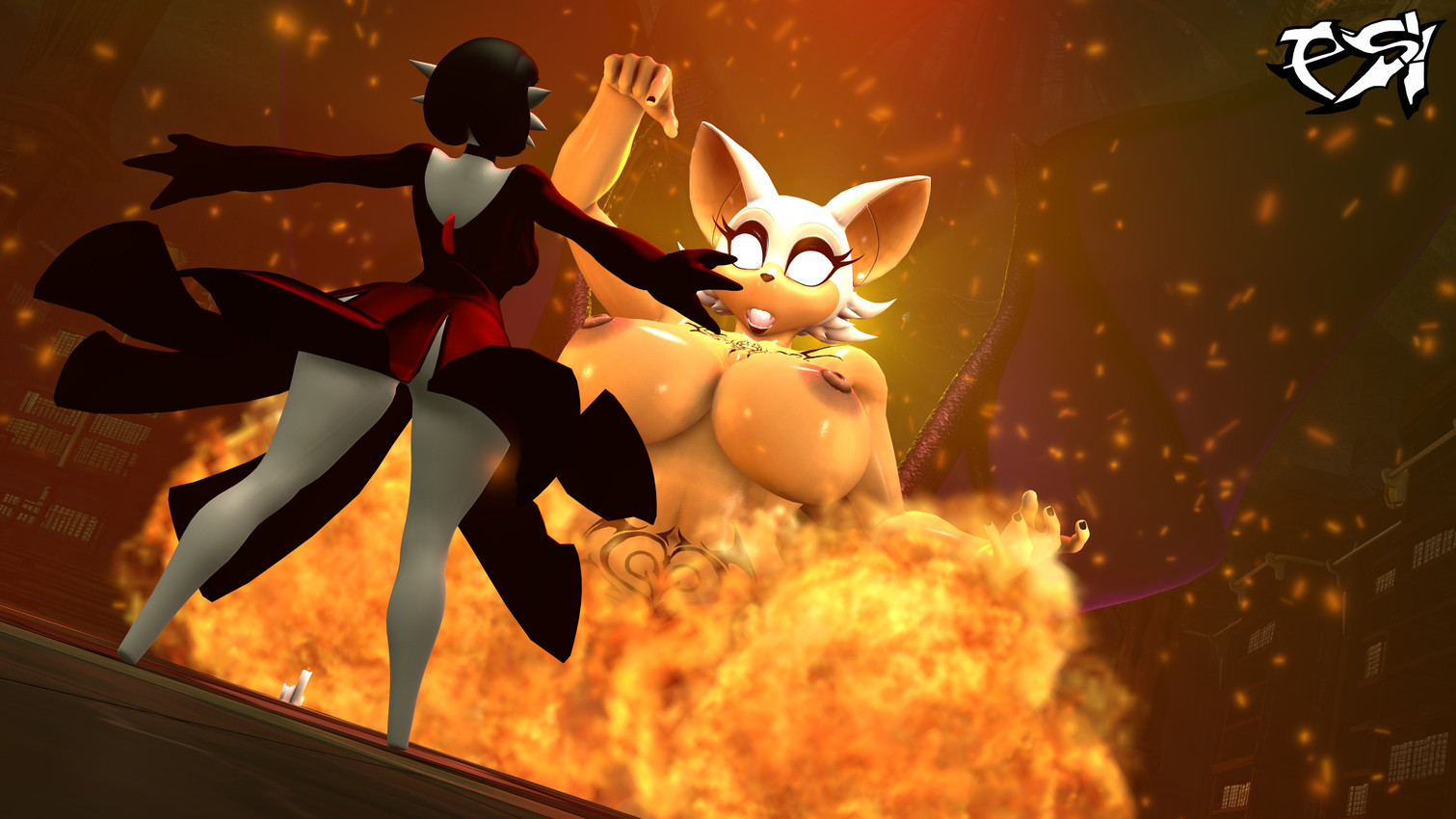 asura, rouge the bat, and warfare rouge (sonic the hedgehog (series) and etc) created by psikokinetic