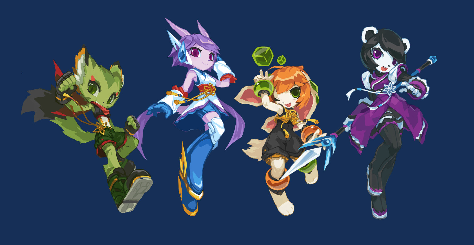 carol tea, milla basset, neera li, and sash lilac (freedom planet and etc) created by tyson tan