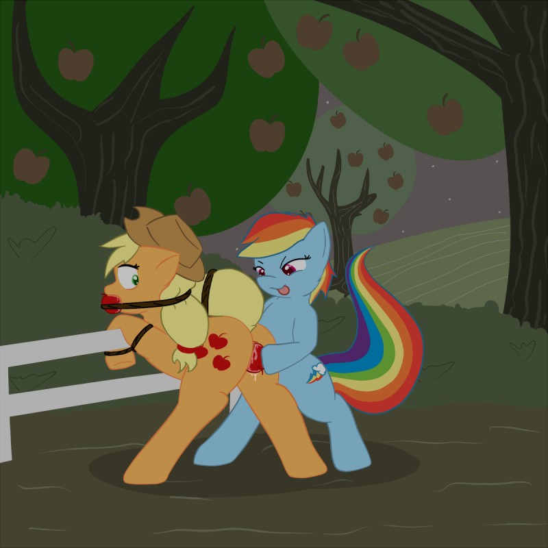 applejack and rainbow dash (friendship is magic and etc) created by shenhibiki