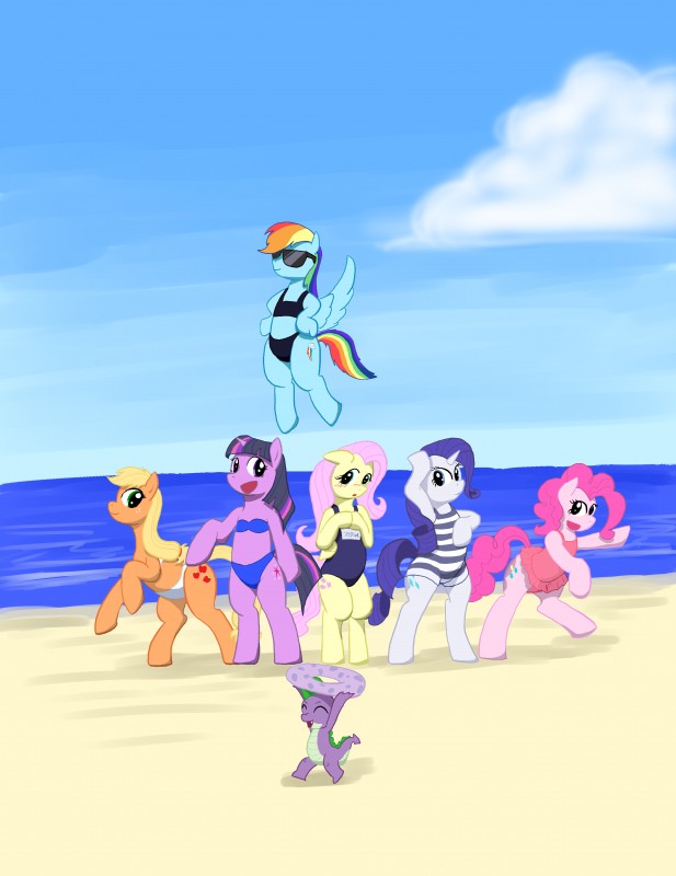 twilight sparkle, rainbow dash, fluttershy, pinkie pie, applejack, and etc (friendship is magic and etc) created by seidouryu