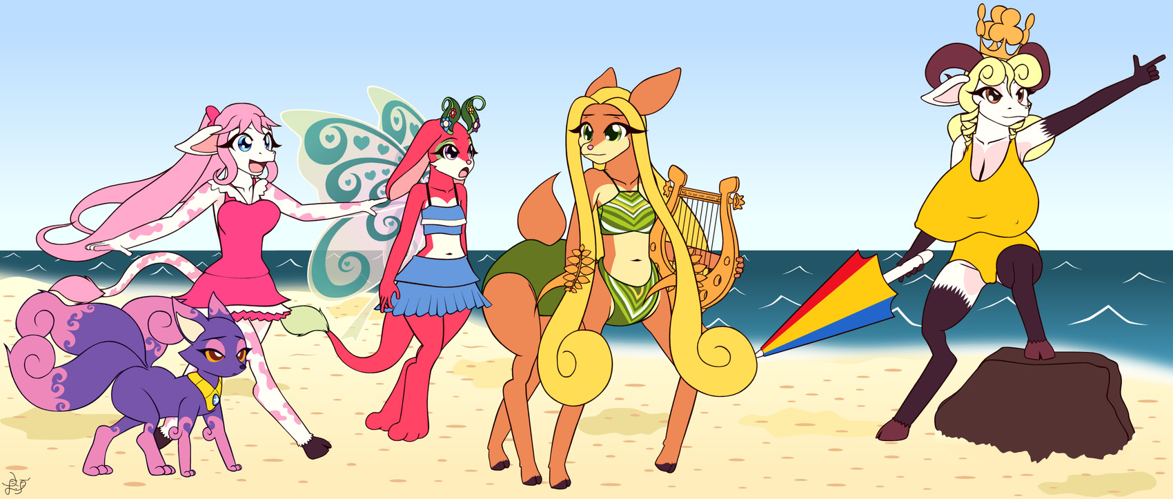 draead, laelia truce, maximiliana, myrrhlenne the vixen, and rhubarb (elae meltaea and etc) created by fibs