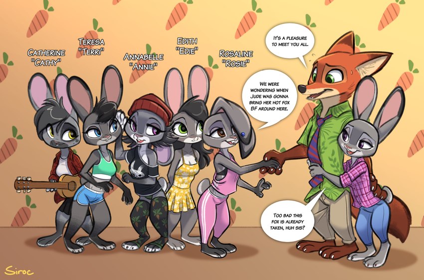 annabelle hopps, catherine hopps, rosaline hopps, teresa hopps, edith hopps, and etc (zootopia and etc) created by siroc