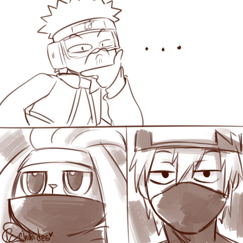 kakashi hatake and obito uchiha (naruto (series) and etc) created by chubides