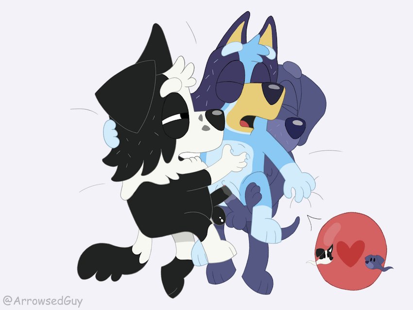 bluey heeler, jean-luc, and mackenzie border collie (bluey (series)) created by slightlyarousedguy