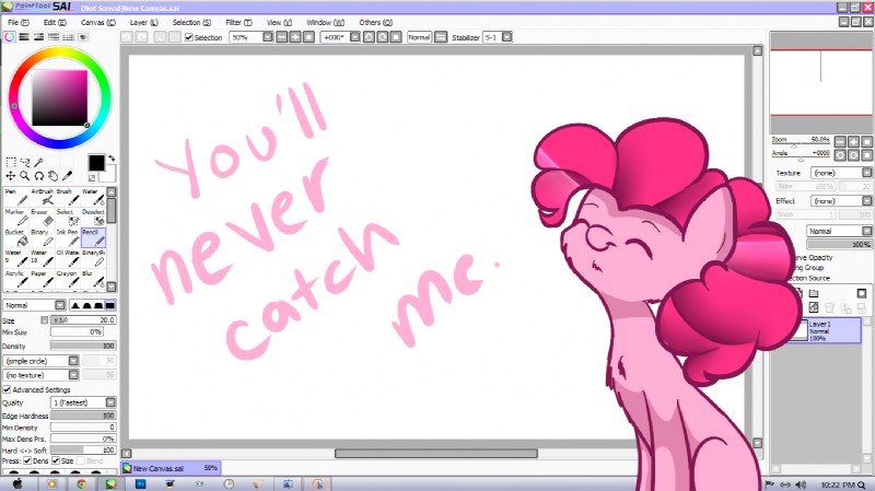 pinkie pie (paint tool sai (copyright) and etc) created by sprinklespegasister