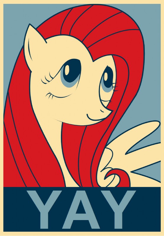 fluttershy (barack obama "hope" poster and etc) created by equestria-election and shepard fairey