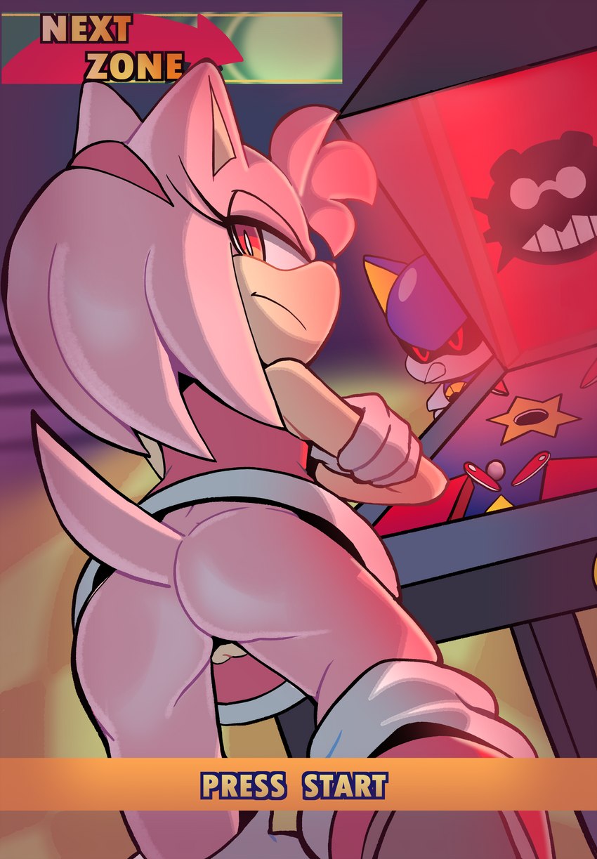 amy rose and metal sonic (sonic the hedgehog (series) and etc) created by senshion