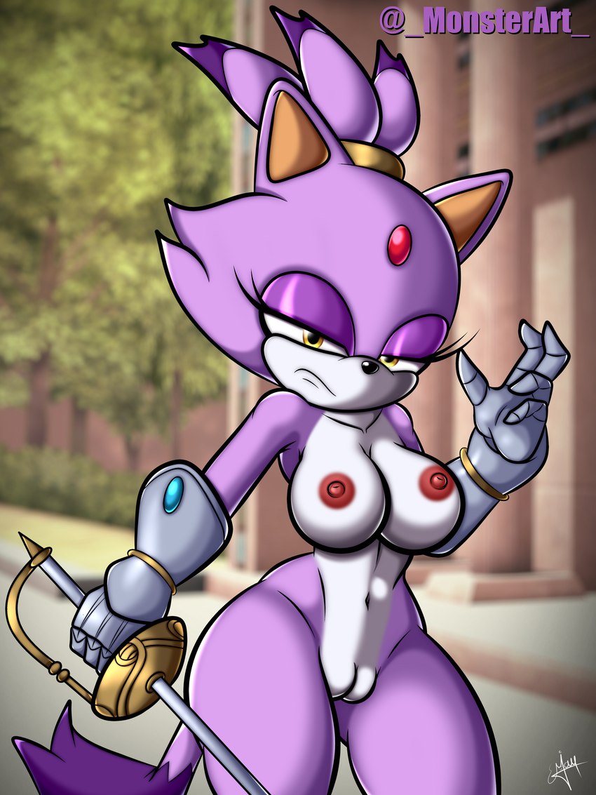 blaze the cat and sir percival (sonic the hedgehog (series) and etc) created by monsterart