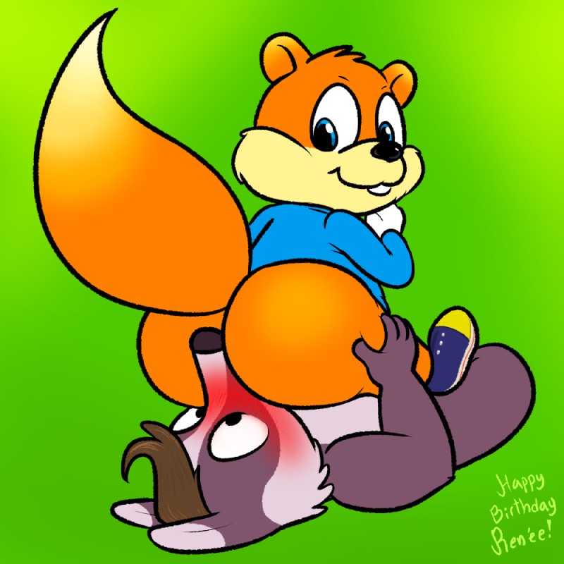 conker and renee badger (conker's bad fur day and etc) created by nishi oxnard