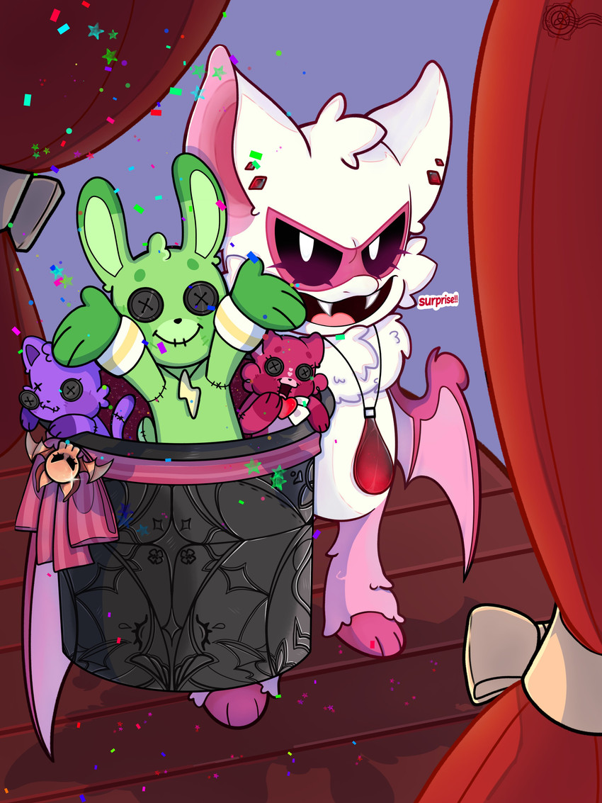 bobby bearhug, catnap, hoppy hopscotch, and rabie baby (nightmare critters and etc) created by bonanusfanan