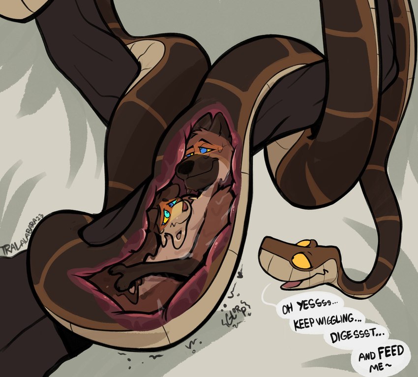 kaa, lucas, and tralalabara (the jungle book) created by haps
