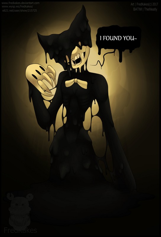 bendy the dancing demon and ink bendy (bendy and the ink machine) created by fredkakes