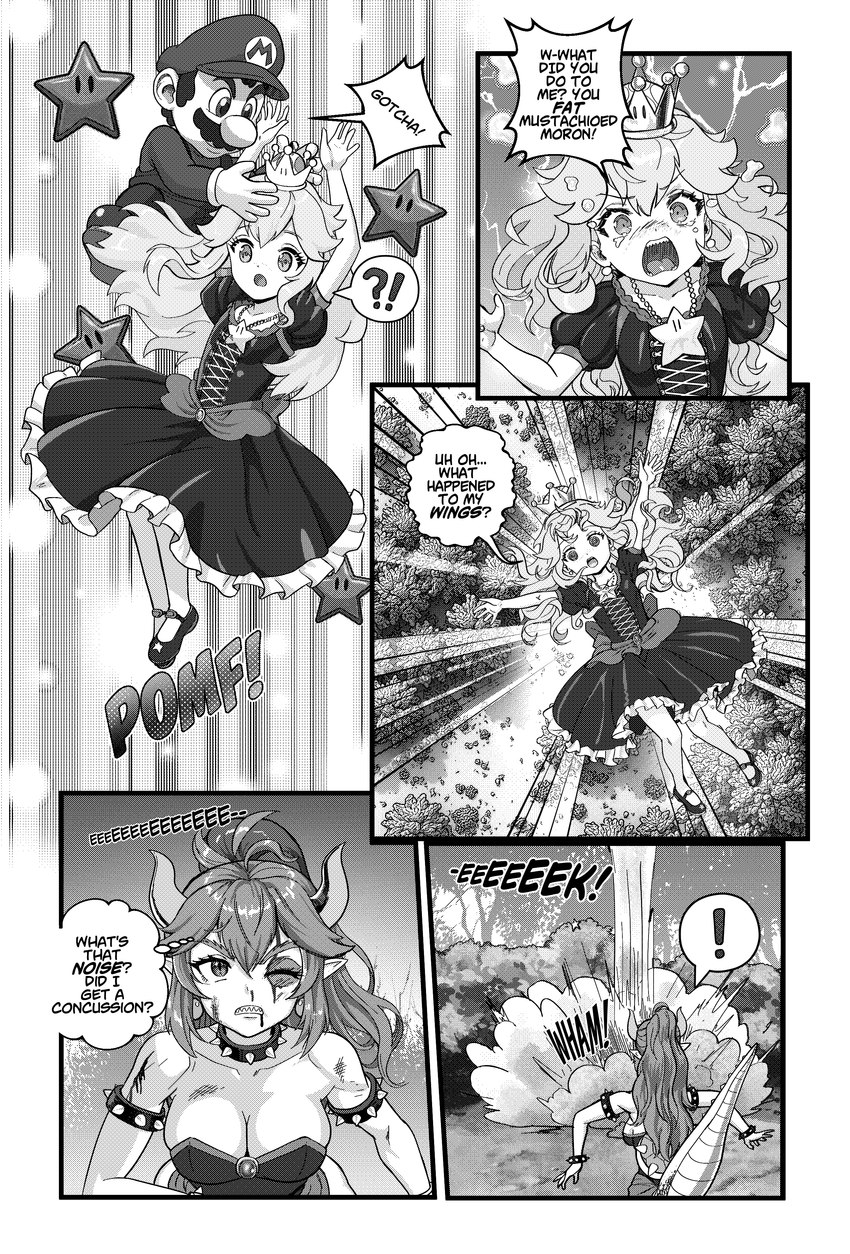 bowser, jugem, and mario (bowsette meme and etc) created by pencils (artist)