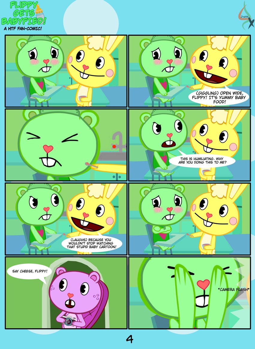 cuddles, flippy, and toothy (happy tree friends) created by jameshtf