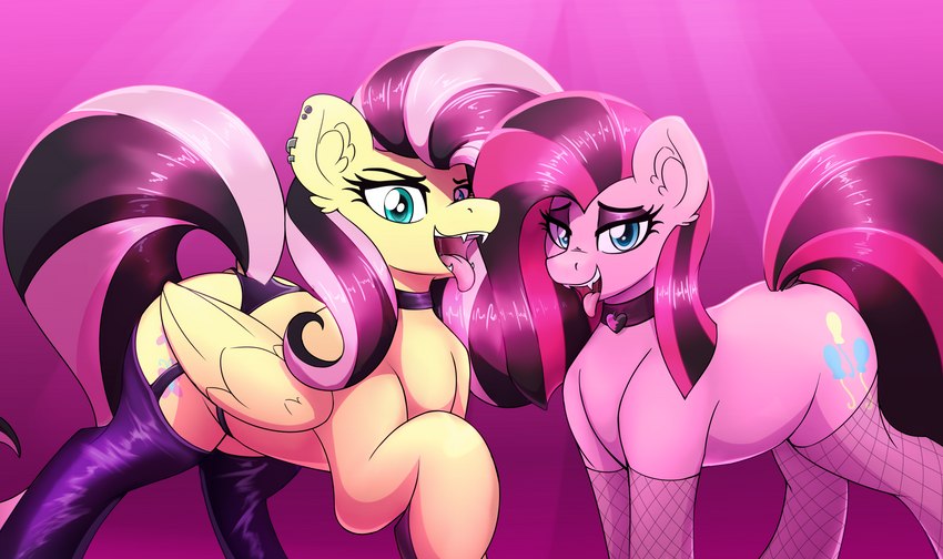 fluttershy, pinkamena, and pinkie pie (friendship is magic and etc) created by czu