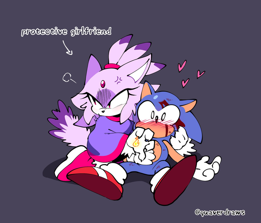 blaze the cat, blaze the cat, and sonic the hedgehog (sonic the hedgehog (series) and etc) created by quavernsfw