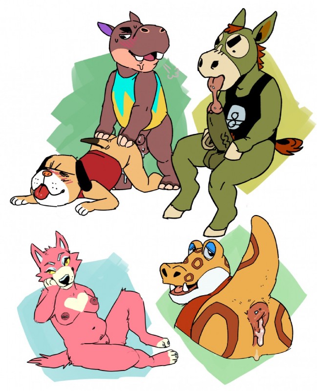 alfonso, biff, buck, freya, and mac (animal crossing and etc) created by nastyspook