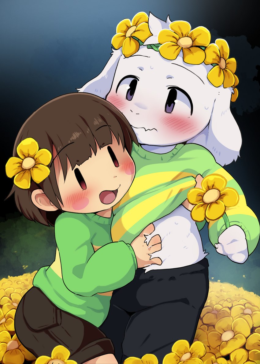 asriel dreemurr and chara (undertale (series) and etc) created by dagasi