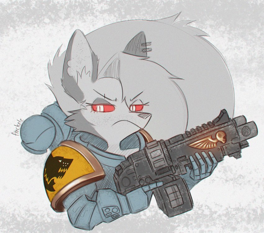 loona and space wolves (warhammer (franchise) and etc) created by freckelz