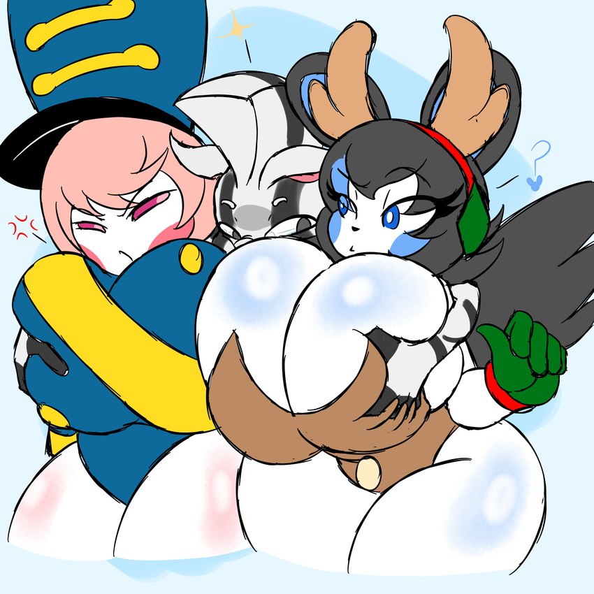 bailey, theo the zebunny, and xenette (christmas and etc) created by zebunnyparadise