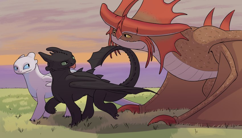 cloudjumper, nubless, and toothless (how to train your dragon and etc) created by ekayas