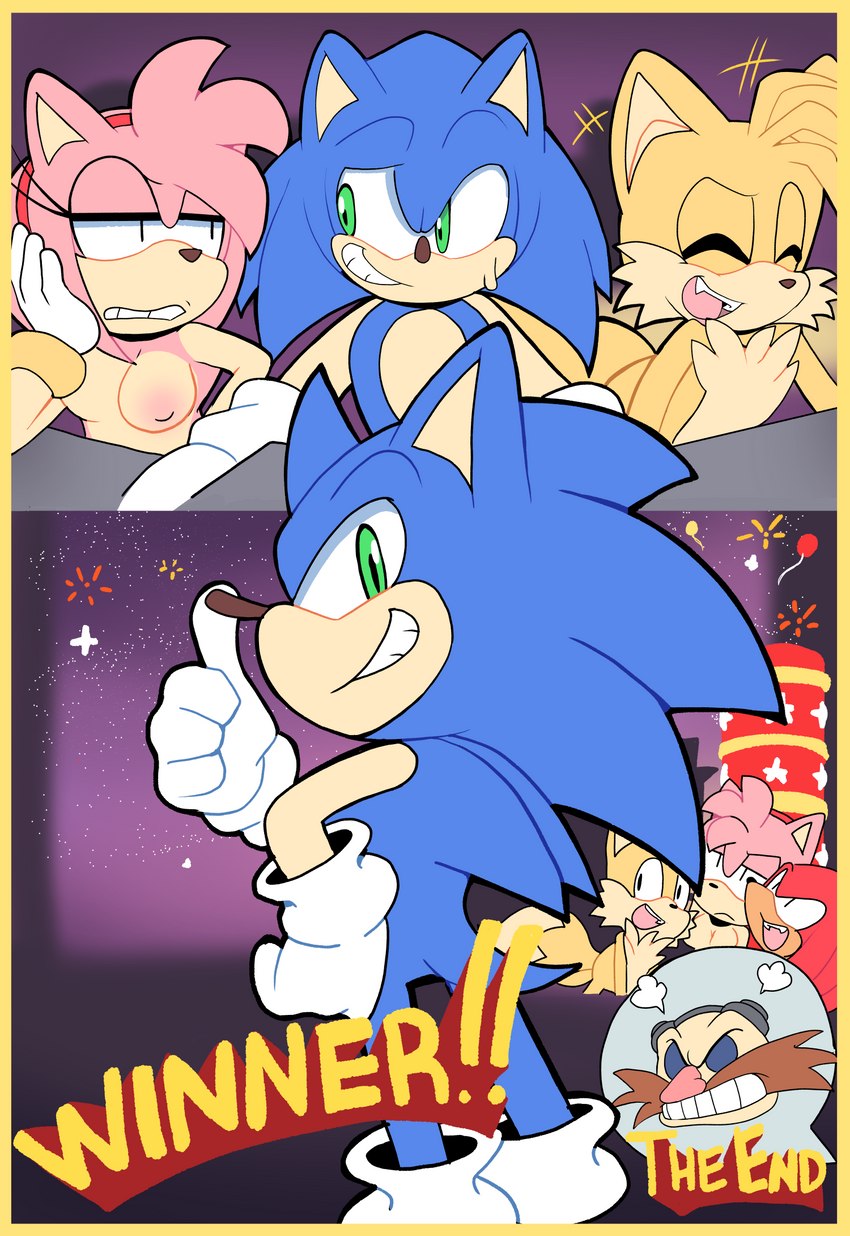 amy rose, dr. eggman, knuckles the echidna, miles prower, and sonic the hedgehog (sonic the hedgehog (series) and etc) created by senshion