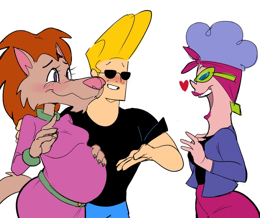 bunny bravo, fluffy the werewolf, and johnny bravo (johnny bravo (series) and etc) created by dbaru