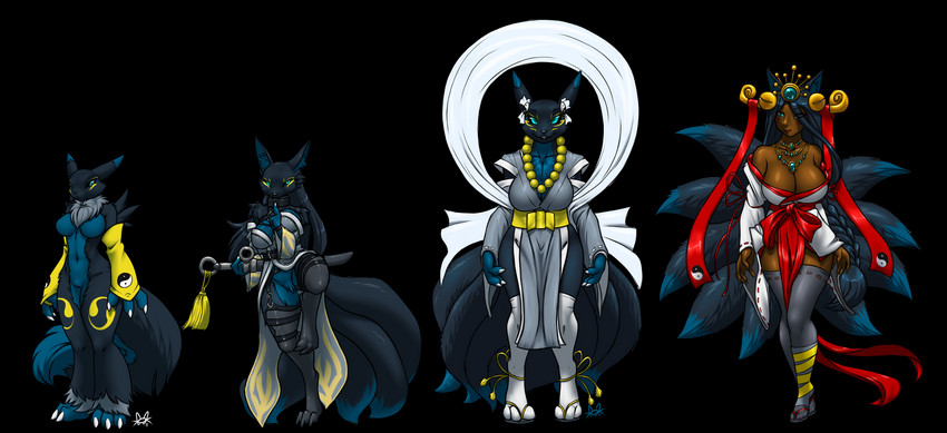 fan character, kunarremon, vulpamon x, inarimon, vulpamon, and etc (bandai namco and etc) created by furball