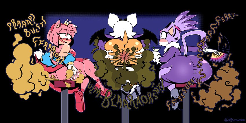 amy rose, blaze the cat, and rouge the bat (the murder of sonic the hedgehog and etc) created by ineptoutcast (artist)