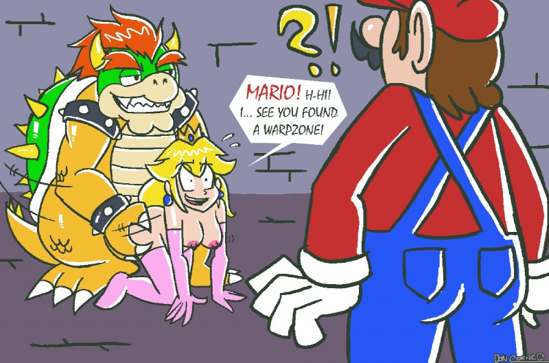 bowser, mario, and princess peach (mario bros and etc) created by doncorneo