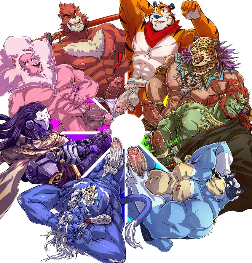 lion, tony the tiger, bandit heeler, king, ganondorf, and etc (color wheel challenge and etc) created by kumammoto (artist)