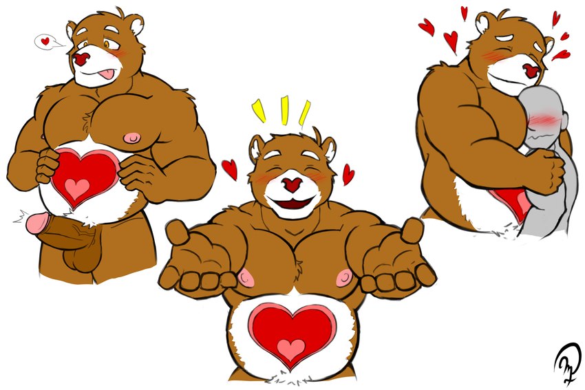 tenderheart bear (care bears) created by makidotsukashi