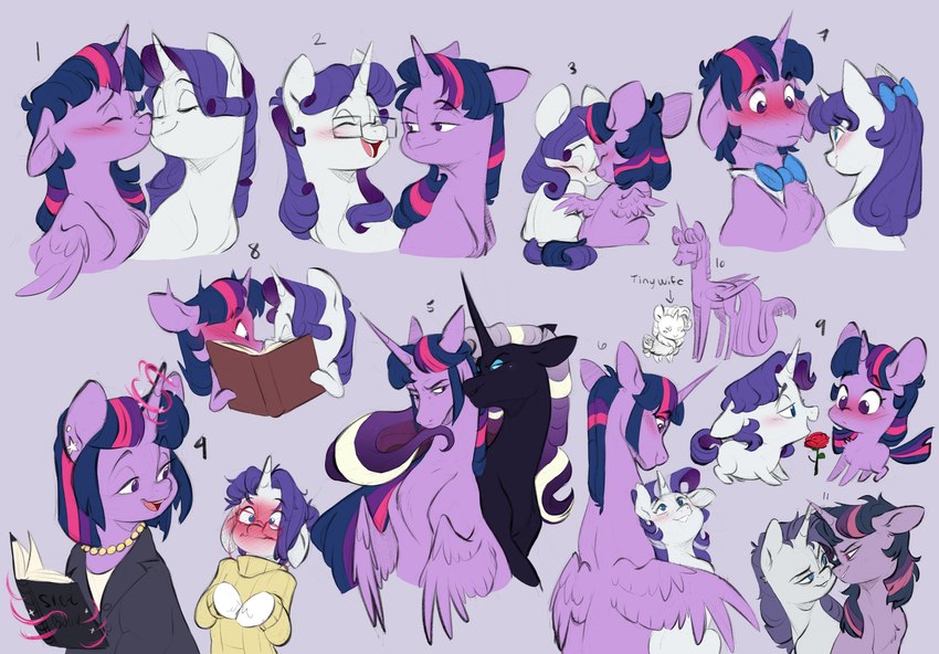 nightmare rarity, rarity, and twilight sparkle (my little pony (idw) and etc) created by doodlemark