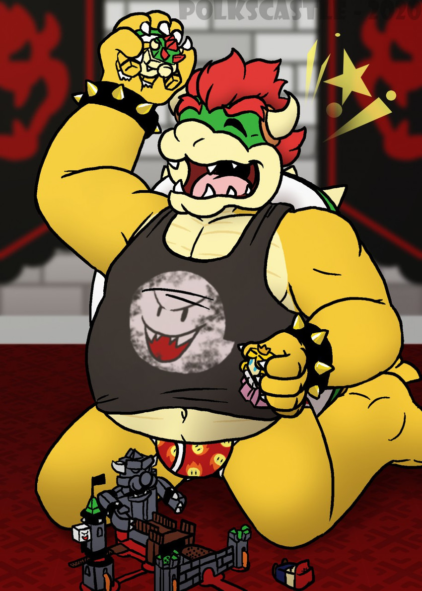 bowser, mario, and princess peach (mario bros and etc) created by polkscastle