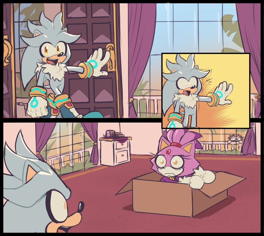 blaze the cat and silver the hedgehog (sonic the hedgehog (series) and etc) created by karl0