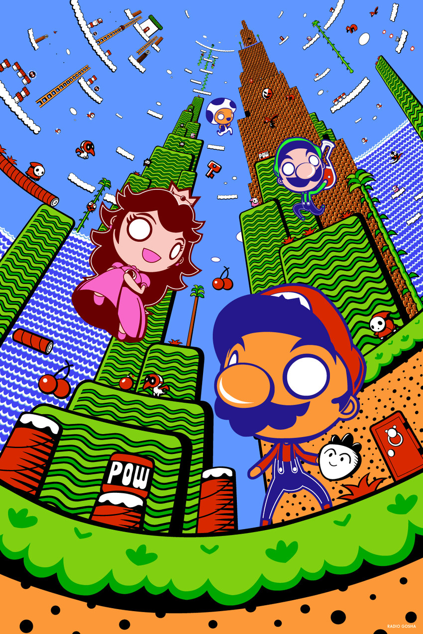 luigi, mario, and princess peach (super mario bros. 2 and etc) created by goshadole